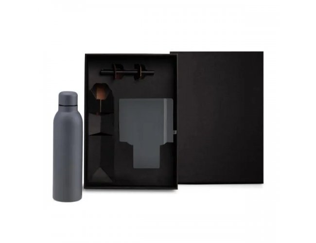 Kit Garrafa, Caderno E Caneta - 3 P�s